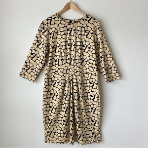 J.Mclaughlin Catalina Cloth Dress in Black & Cream Geometric Giraffe Print Sz XL